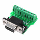 DB9 RS232 Serial to Terminal Female Adapter Connector Breakout Board Black+