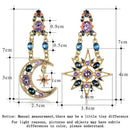 Asymmetrical Earrings Star Sun Moon Exaggeration Ear Dangle Drop Women Jewellery