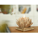 Retro Handmade Wood Lotus Candle Holder Crafts Home Wedding Decor