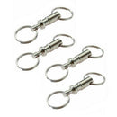 4x Double Keyring Pull Split Apart Detachable Quick Release Keychain Rings
