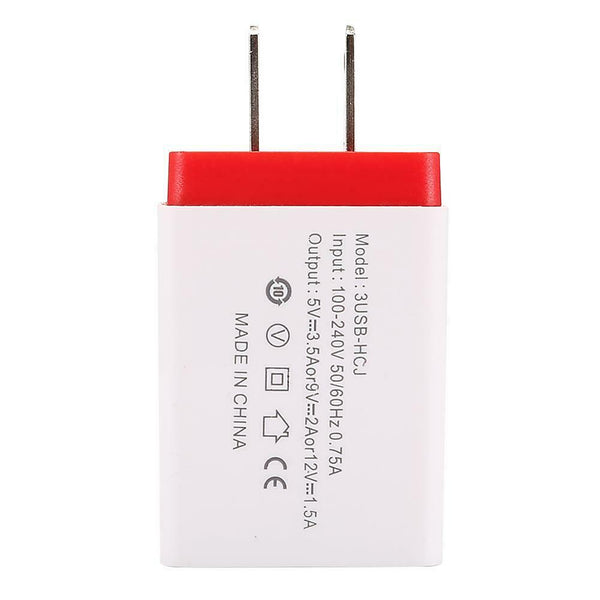 Portable Plug Adapter 3 Ports USB Colorful Travel 5V 2A Quick Charging Charger