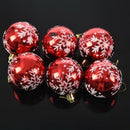 6pcs Christmas Tree Balls Diameter 6cm Snowflake Color Drawing Decorations  W9Z9