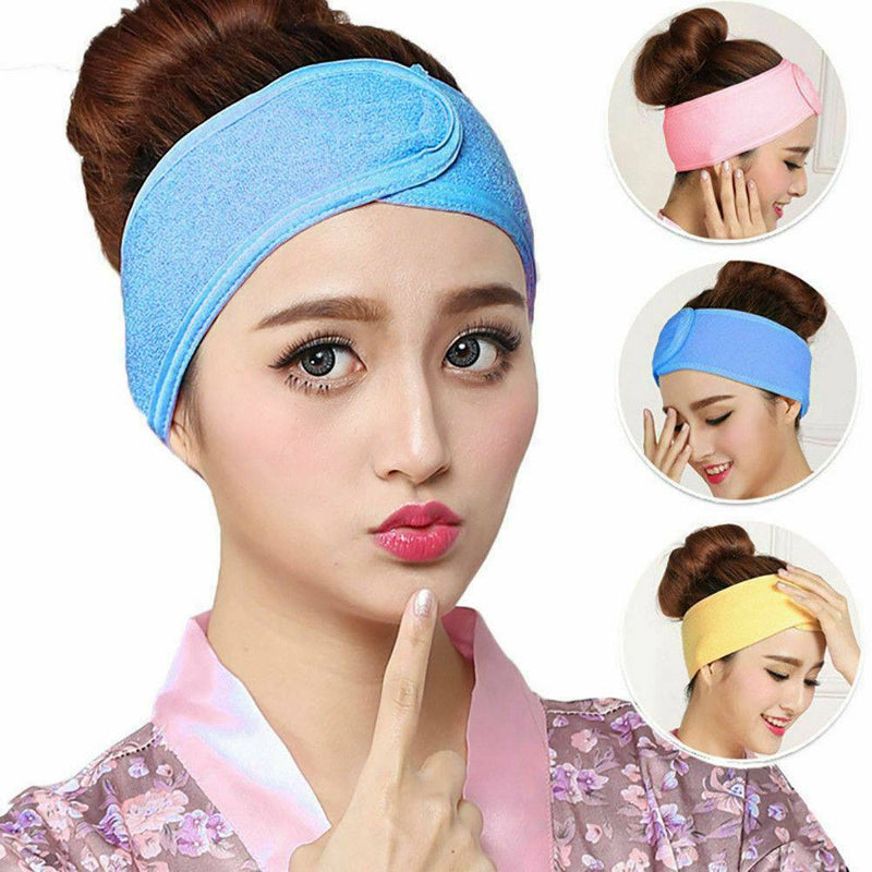 1Pc Women Adjustable Makeup Toweling Hair Wrap Head Band Salon Facial Headband