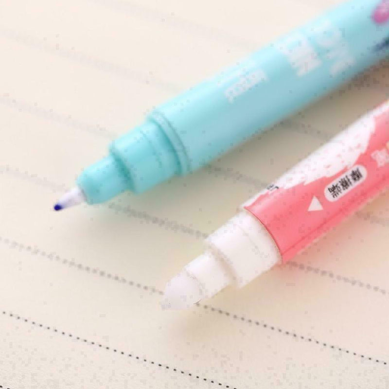 1 Set Creative Cartoon Plastic W/Erasable Fountain Bag Pen For Student Ink M1B4
