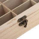 16 Grids Unpainted Wood Jewelry Box Gift Packing Box, Home Storage Display Boxes