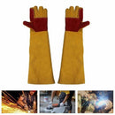 2X(60Cm Lengthening Working Gloves Wear Resistant Electric Welding Solderin
