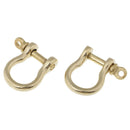 2Pcs Solid Brass Screw D Horseshoe Rings for Webbing Leather Crafts 30mm