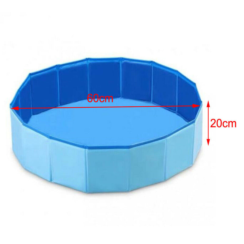 1pc Pet Swimming Pool Foldable Portable Pet Pool Non-slip Bottom for Dogs Blue