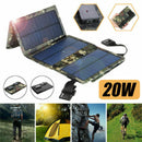 20W USB Solar Panel Folding Power Bank Outdoor Camping Hiking Battery B4F3