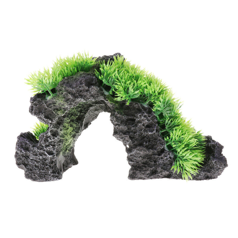 Artificial Mountain Hill Hidden Hut Cave Aquarium Fish Tank Landscape