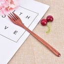 Wooden Long Handle Forks Japanese Wood Salad Dinner Fork Tableware Dinnerware3C
