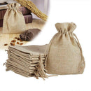 100pcs Burlap Packing Pouches Drawstring Bags 13x18cm Gift Bag Jute Packing