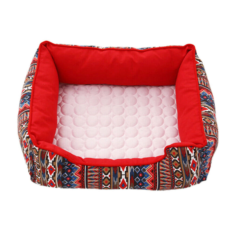 Summer Pet Cooling Ice Mat Cat Puppy Dog Sleeping Blanket Cushion (Pink L) A