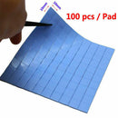 Blue 100mmx100mmx0.5mm GPU CPU Heatsink Cooling Thermal Conductive Silicone Pads