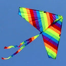 New 40M Huge Rainbow Triangle Kites w/String Kits Windsock Kids Outdoor Game