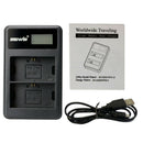 For Canon Battery Dual USB Charger for EOS 5DS 5D Mark II Mark III 6D 7D