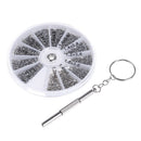 600Pcs Tiny Screws Nut + Screwdriver Watch Eyeglass Glasses Repair Tool Set  M&E
