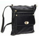 Fashion Women Shoulder Bag Satchel Crossbody Bags PU Sling Handbag (Black)