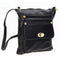 Fashion Women Shoulder Bag Satchel Crossbody Bags PU Sling Handbag (Black)