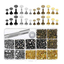 480Pcs/Set Leather Craft Repair Double Cap Rivets Tubular Metal Stud with Tools