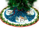 Christmas Tree Skirt Colorful Non-Woven Fabric Christmas Tree Ornaments Tre Y1B4