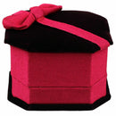 Bowknot Velvet Rectangle Jewellery Ring Gifts Box Case Wedding Magenta