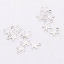100x Stainless Steel Star Shape Charms Necklace Bracelet Pendants Jewelry Making
