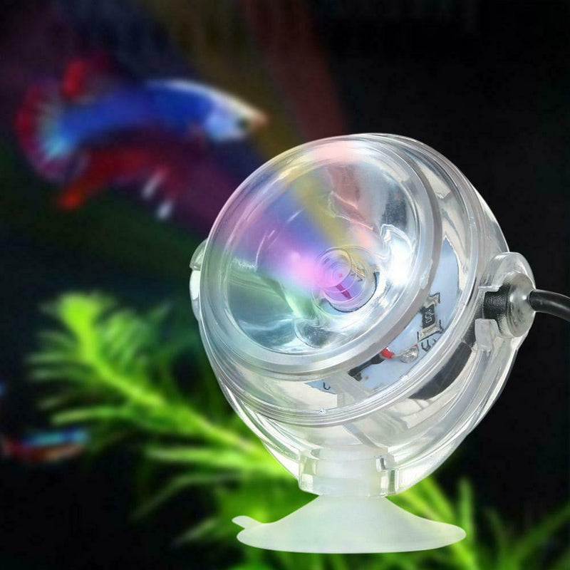 Mini Waterproof Aquarium LED Spotlight Fish Tank Underwater Lamp (Colorful