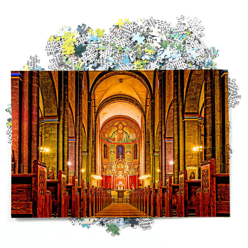 1000pcs DIY Church Interior Paper Puzzle Stress Relief Toys Handmade Gifts