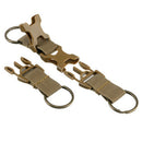 Outdoor Military Belt MOLLE Webbing Buckle Hanging Carabiner Key Hook Khaki
