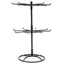 Double Metal Jewelry Frame Earrings Necklace Bracelet Display Stand, Black