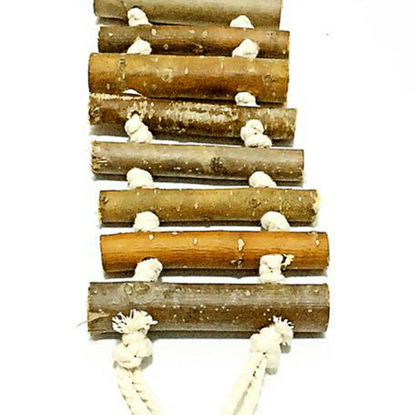 Pet Ladder Bridge Hamster Parrot Bird Standing Ladder Hanging Wood Bridge