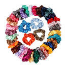 100x Colorful Satin Silky Scrunchies Hairband Womens Girls Ponytail Holder