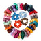 100x Colorful Satin Silky Scrunchies Hairband Womens Girls Ponytail Holder