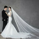 Pure Single Layer White 1T Tulle Church Cathedral Wedding Bridal Long Veil