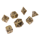 7 Pieces Metal Dice Set D6 D8 D10 D12 D20 for Board Games RPG MTG