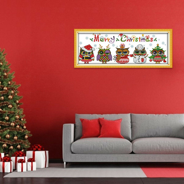 14CT Stamped Cross Stitch Needlework Embroidery Craft (K991 Christmas Bird)