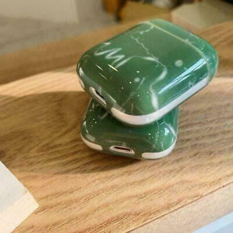 Suitable for AirPods case Luxury green marbled Bluetooth headset set l y