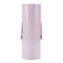 Portable PU Leather Cosmetic Storage Box Makeup Pen Brush Cup (L Pink) A
