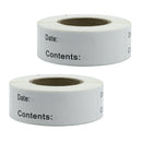 2Pcs 250x Blank White Food Storage Labels