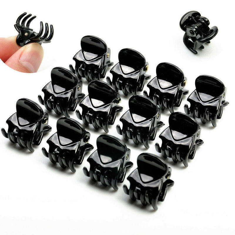 Fashion Women 12pcs Black Plastic Mini Hairpin 6 Claws Girls Hair Clip Clamp NEW