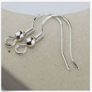 100x New Sterling   Earrings Hook Coil Ear Wires DIY Jewelry Findings-
