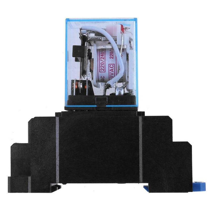 220V 10A LY2NJ Mini 8 Pin Coil Power Electric Relay With Socket Base Black A