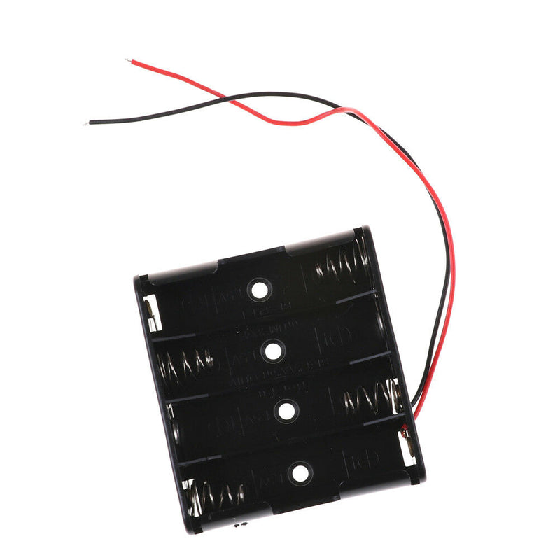 Black AA x 4 Open Battery Holder Box With 15cm Wires JR