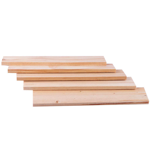 5pcs Natural Wooden Craft Sticks Pine Wood Strips  9.84 x 1.97 x 0.32inches