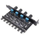PC 8 Channels Fan Hub 4 Knob Cooling Fan Speed Controller for CPU Case D  G1F9