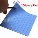 100pcs Blue GPU CPU Cooling Heatsink Silicone Thermal Conductive Pad 100*100*1mm