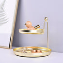 1X(Iron Double Layer Storage Tray Sundries Snacks Jewelry Cosmetic Display