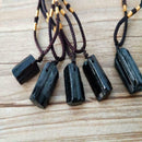 Natural Black Tourmaline Schorl Pendant Chunk Reiki Chakra PROTECTION  New Y5Y0