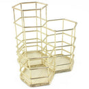 Makeup Tool Storage Rack Plating Diamond Pen Holder Hexagon Three Makeup Br